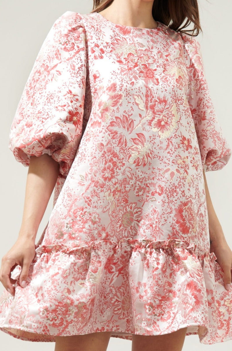 Betty Jacquard Ruffle Dress