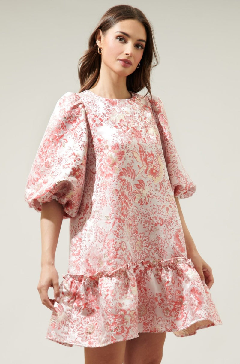 Betty Jacquard Ruffle Dress