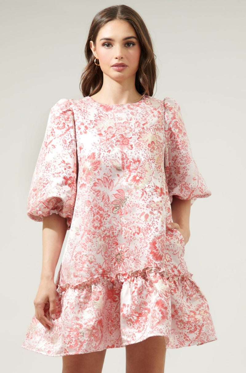 Betty Jacquard Ruffle Dress