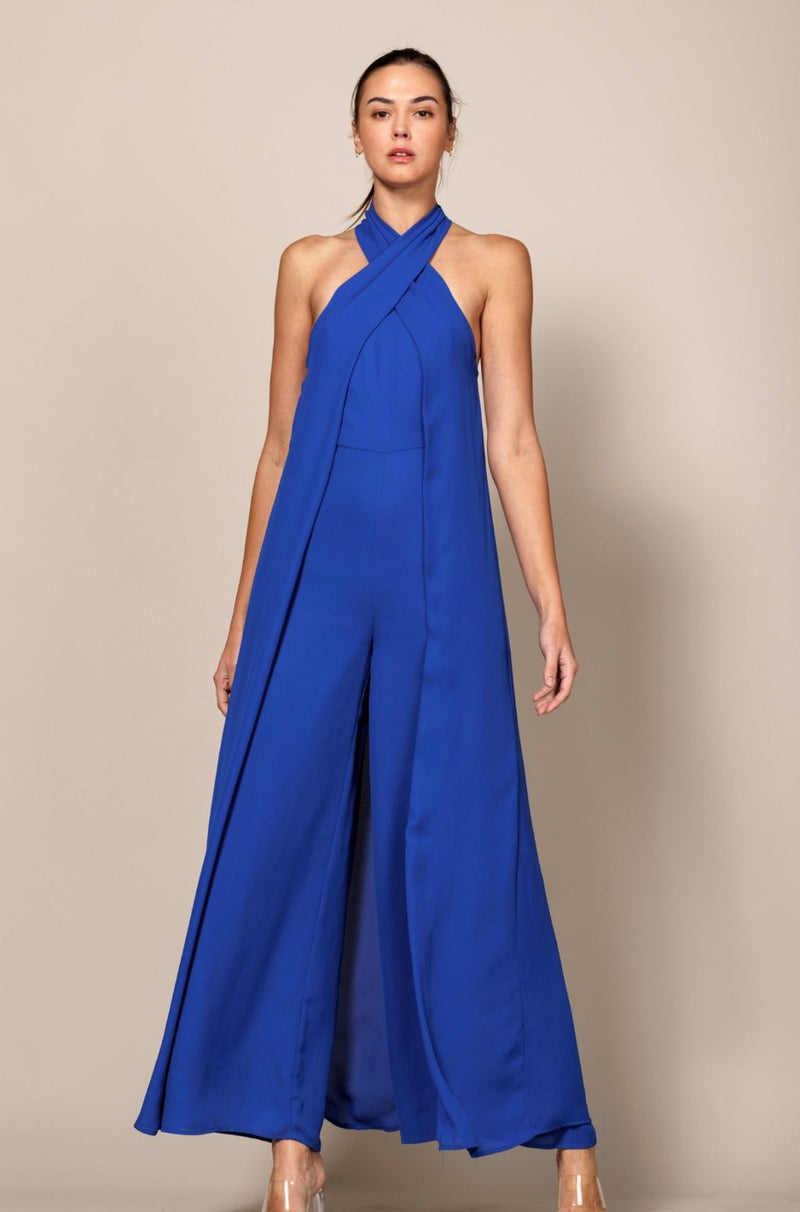 royal blue jumpsuit, blue party jumpsuit, formal jumpsuit