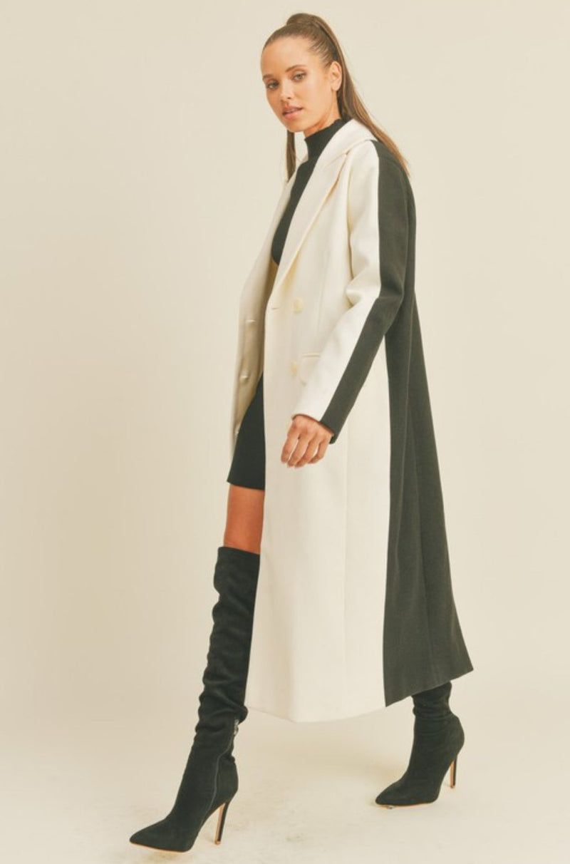 Karlie Long Color Block Coat