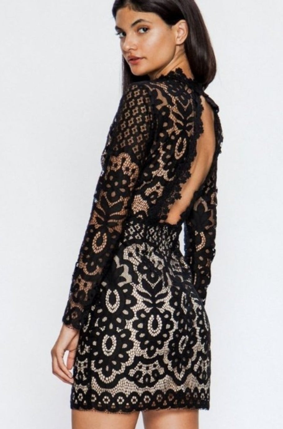 Marina Black Lace Dress - SAM D'MONES